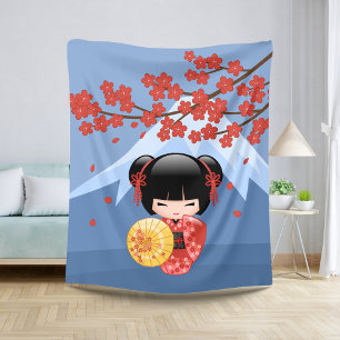 Rood Doll van Sakura Kokeshi - het Leuke Meisje Sherpa Deken