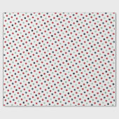 Rood Donker Blauwgroen en Jade Green Polka Dot Pat Cadeaupapier (Vlak)