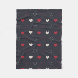 Rood & donker Hart Naadloos Patroon Cute Minimaal Fleece Deken