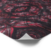 Rood Donker Rood Abstract Waterverf Kunst Poster (Hoek)