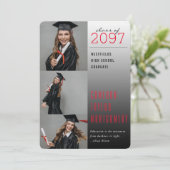 Rood donker tot licht Citaat 3 Foto modern Afstude Aankondiging (Staand voorkant)