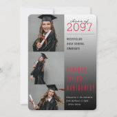 Rood donker tot licht Citaat 3 Foto modern Afstude Aankondiging (Voorkant)