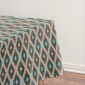 Rood Donkerbruin Blauwgroen Blauw Grijs Tribal Art Tafelkleed (Voorbeeld)