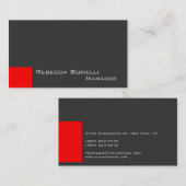 Rood Donkergrijs Stijlvol Manager Visitekaartje (Voorkant / Achterkant)