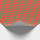 Rood & donkergroen geruit - Festive Retro Cadeaupapier (Hoek)