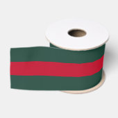 Rood & Donkergroen Vette Streep Kerstmis Grosgrain Lint (Spoel)