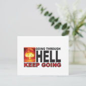 rood door de hel, blijf maar doorgaan briefkaart (Staand voorkant)