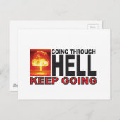 rood door de hel, blijf maar doorgaan briefkaart (Voorkant / Achterkant)