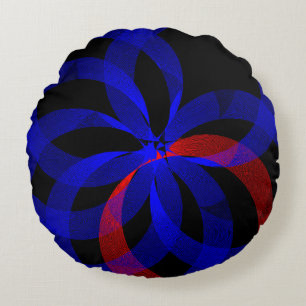 Rood draaiend accent geometrisch rond kussen