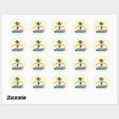 Rood draaiend meisje ronde sticker (Vel)
