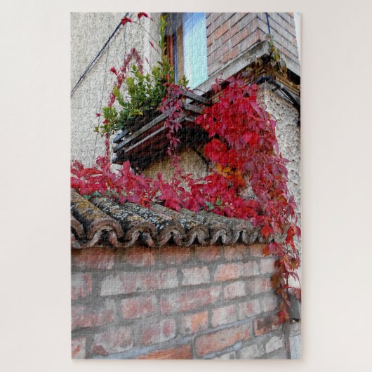 Rood draaiend Plant en het venster Legpuzzel (Verticaal)