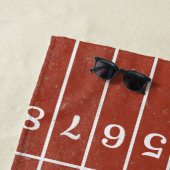 Rood draaiend spoor vervormde stijlhanddoek strandlaken (In situ)