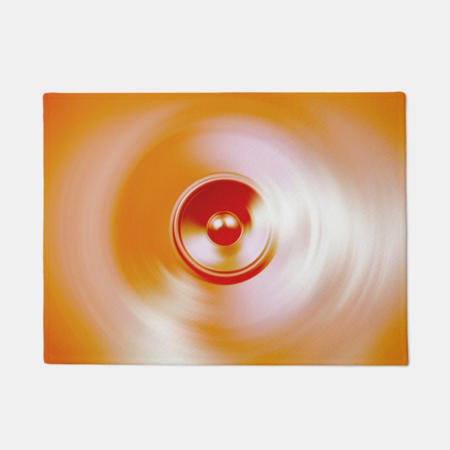 Rood draaiende muziekluidspreker deurmat (Voorkant)