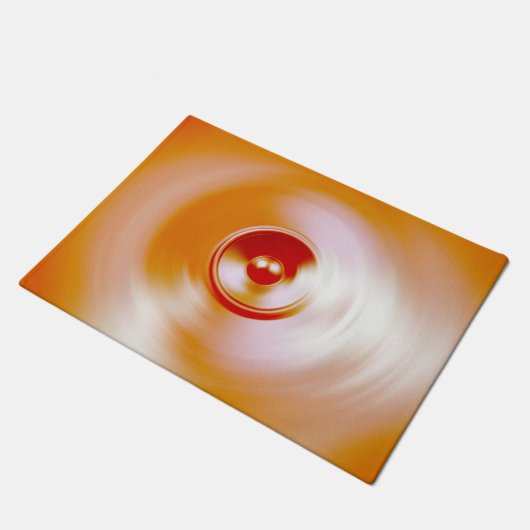 Rood draaiende muziekluidspreker deurmat (Schuin)