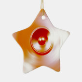 Rood draaiende muziekluidspreker keramisch ornament (Rechts)