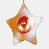 Rood draaiende muziekluidspreker keramisch ornament (Links)