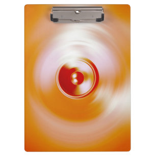 Rood draaiende muziekluidspreker klembord