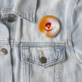 Rood draaiende muziekluidspreker ronde button 5,7 cm (In situ)
