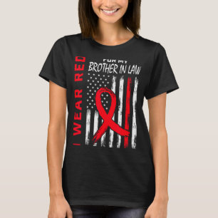 Rood dragen voor mijn zwager Hartziekte bewustzijn T-shirt