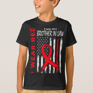 Rood dragen voor mijn zwager Hartziekte bewustzijn T-shirt