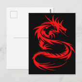 Rood drakenBriefkaart Briefkaart (Voorkant / Achterkant)