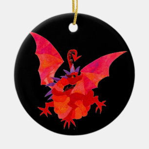 Rood drakenOrnament Keramisch Ornament