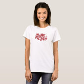 Rood drakenvrouwent-shirt t-shirt (Voorkant volledig)