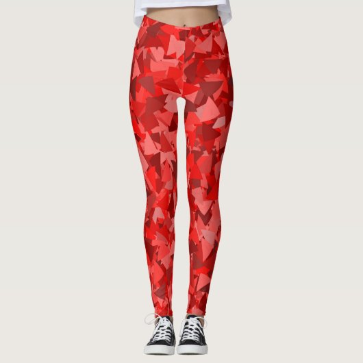 Rood Driehoek Patroon Leggings (Voorkant)