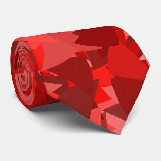 Rood Driehoek Patroon Stropdas (Opgerold)
