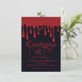 Rood druipend bloed druipt Halloween kostuumfeest Kaart (Staand voorkant)