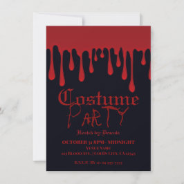 Rood druipend bloed druppels Halloween kostuum fee Kaart