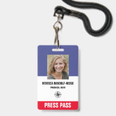 ROOD DRUK SPECIAAL EVENEMENT PERSPASS - Foto I.D. Badge (Voorzijde met lanyard)