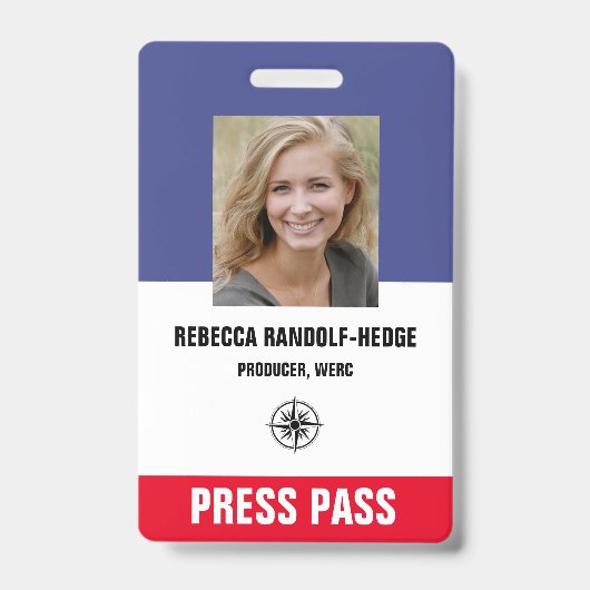 ROOD DRUK SPECIAAL EVENEMENT PERSPASS - Foto I.D. Badge (Voorzijde)