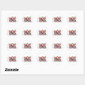 Rood drumkit: 10 stuks: ronde sticker (Vel)