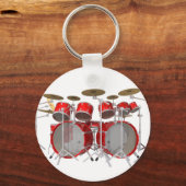 Rood drumkit: 10 stuks: sleutelhanger (Voorkant)