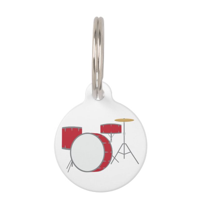 Rood drumstel huisdierpenning (Voorkant)