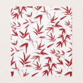 Rood Dubbel Geluk & Bamboe Bruiloft Visitekaartje (Binnenkant ongevouwen)