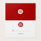 Rood Dubbel Geluk & Bamboe Bruiloft Visitekaartje (Buitenkant ongevouwen)