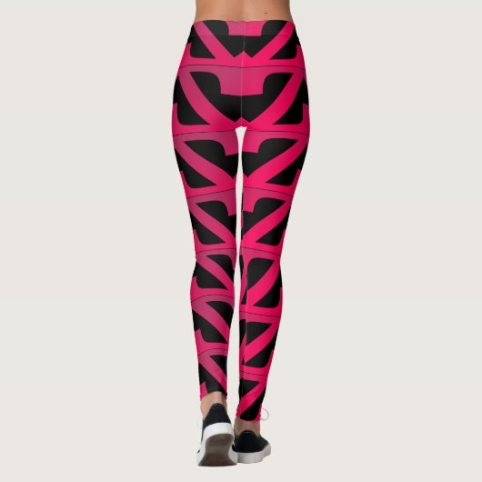 Rood Dubbel Z Ontwerp Leggings (Achterkant)