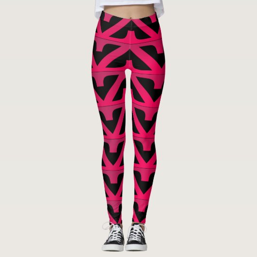 Rood Dubbel Z Ontwerp Leggings (Voorkant)