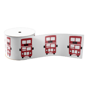 Rood dubbeldeksbus grosgrain lint