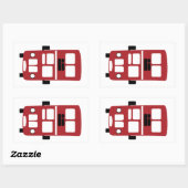 Rood dubbeldeksbus rechthoek sticker (Vel)