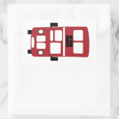 Rood dubbeldeksbus rechthoek sticker (Tas)