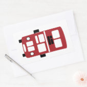 Rood dubbeldeksbus rechthoek sticker (Envelop)