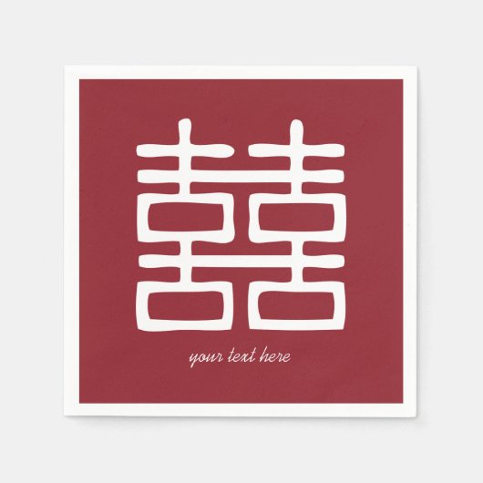 Rood dubbelgeluk Weddenschap Napkin-set Servet (Voorkant)