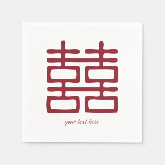 Rood dubbelgeluk Weddenschap Napkin-set Servetten (Voorkant)