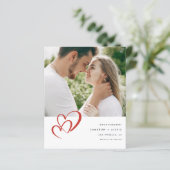 Rood dubbelhartsfotobericht Verloving (Staand voorkant)