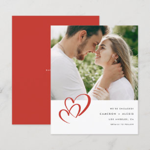 Rood dubbelhartsfotobericht Verloving