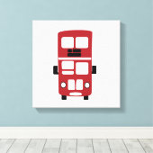 Rood, dubbellaagse bus aangepast doek canvas afdruk (Insitu (Houten vloer))