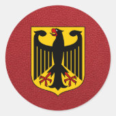 rood-duitse paspoort ronde sticker (Voorkant)